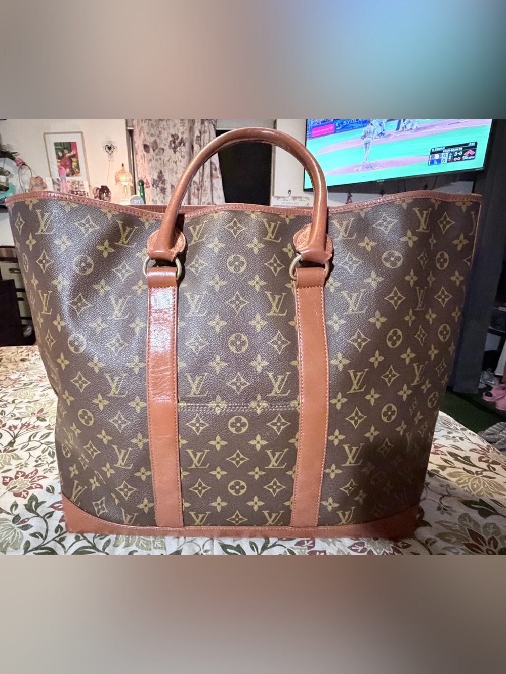 Louis Vuitton Vintage Monogram Sac Weekend GM Tote Bag